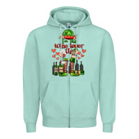 Seafoam im the wine lover elf Zipper Hoodie - FaDigitalArtStudio