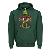 Sports Green im the wine lover elf Zipper Hoodie - FaDigitalArtStudio