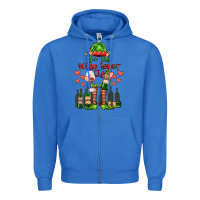 True Royal im the wine lover elf Zipper Hoodie - FaDigitalArtStudio