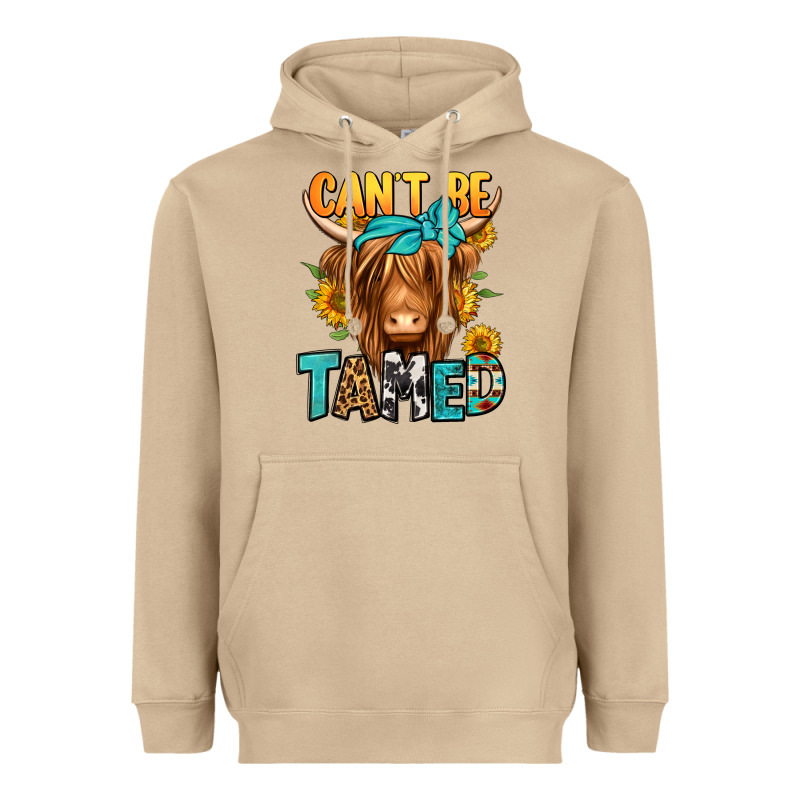 Can't Be Tamed Longhaired Cow Heavyweight Hoodie by Jasminsmagicworld | Teevron