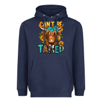 Navy can't be tamed longhaired cow Heavyweight Hoodie - Jasminsmagicworld