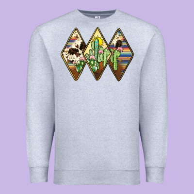 Cactus Serape Cowhide Premium Sweatshirt Designed By Jahusdesignshop