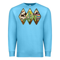 Ocean Blue cactus serape cowhide Premium Sweatshirt - JahusDesignShop