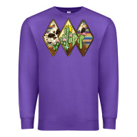 Purple cactus serape cowhide Premium Sweatshirt - JahusDesignShop
