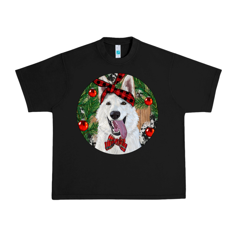 Christmas White Shepherd With Cowhide Urban Heavy Tee by RanaPortraitStore | Teevron