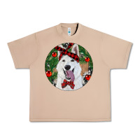 Burro Christmas White Shepherd With Cowhide Urban Heavy Tee - RanaPortraitStore