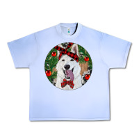 Grape Ice Christmas White Shepherd With Cowhide Urban Heavy Tee - RanaPortraitStore