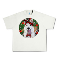 Pistachio Christmas White Shepherd With Cowhide Urban Heavy Tee - RanaPortraitStore