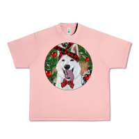 Salmon Christmas White Shepherd With Cowhide Urban Heavy Tee - RanaPortraitStore