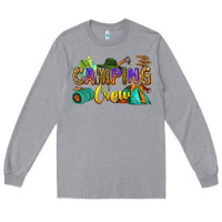 Heather Grey camping crew Long Sleeve Tee - Zillion Design Studio