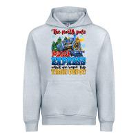 Heather Grey thr north pole polar express admit one round trip Urban Hoodie - MaliasSmallBusiness