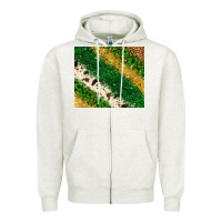 Oatmeal Heather St. Patrick's Day leopard cowhide glitter tumbler Zipper Hoodie - Neo Western