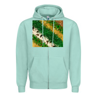 Seafoam St. Patrick's Day leopard cowhide glitter tumbler Zipper Hoodie - Neo Western