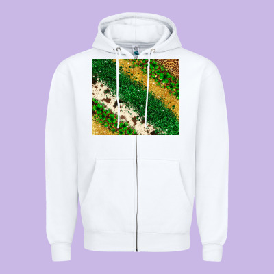 St. Patrick's Day Leopard Cowhide Glitter Tumbler Zipper Hoodie Designed By Neo Western