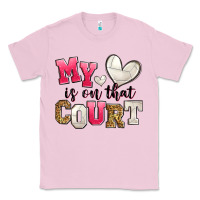 Bubblegum Pink my heart is on that court volleyball Classic Tee - Zillion Design Studio