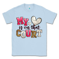 Dusty Blue my heart is on that court volleyball Classic Tee - Zillion Design Studio