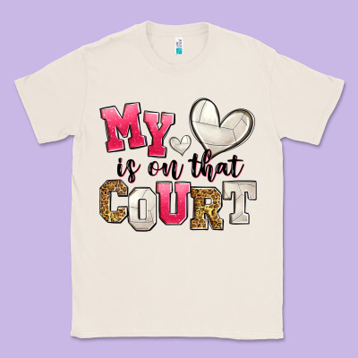 My Heart Is On That Court Volleyball Classic Tee Designed By Zillion Design Studio