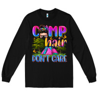 Black camp hair don't care Long Sleeve Tee - Zillion Design Studio