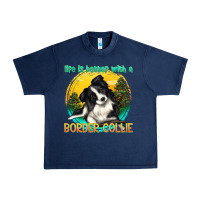 Navy life is better with a border collie Urban Heavy Tee - texasbilliewilder