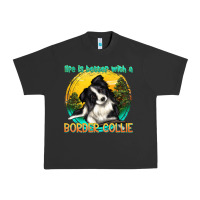 Pigment Black life is better with a border collie Urban Heavy Tee - texasbilliewilder