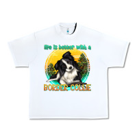White life is better with a border collie Urban Heavy Tee - texasbilliewilder