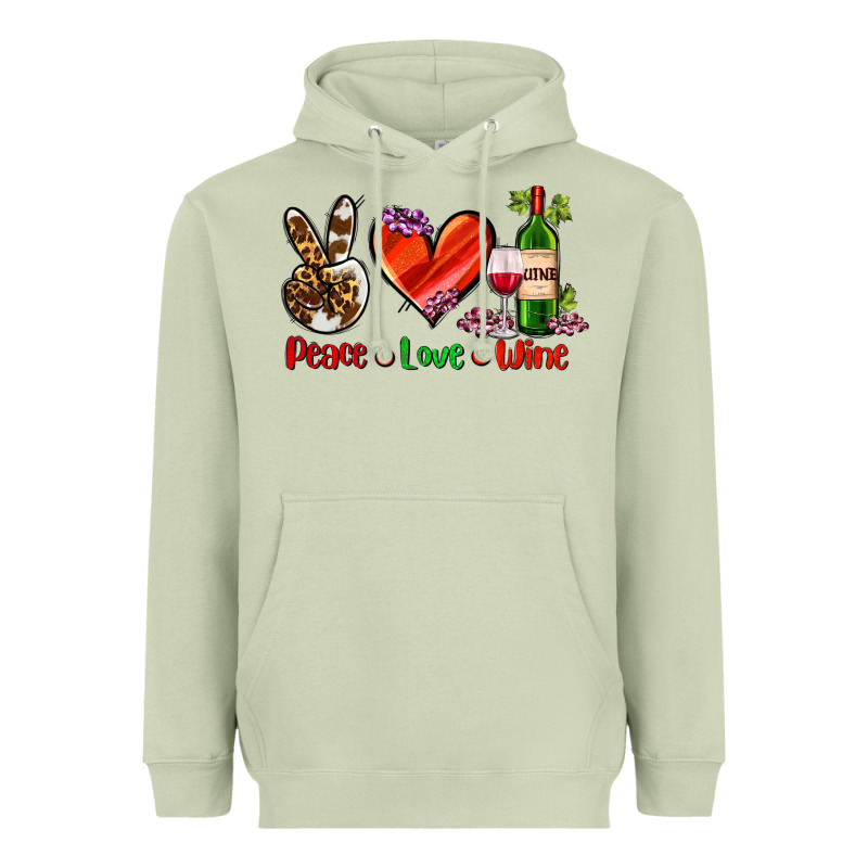 Peace Love Wine Heavyweight Hoodie by AdoDesignShop | Teevron