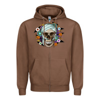 Chestnut Halloween Skeleton Zipper Hoodie - CowhideDigitalArt