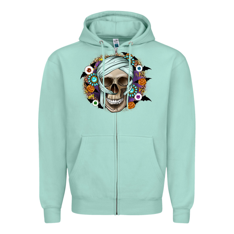 Halloween Skeleton Zipper Hoodie by CowhideDigitalArt | Teevron