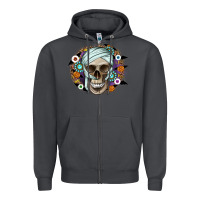 Smoke Halloween Skeleton Zipper Hoodie - CowhideDigitalArt