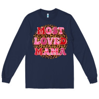 Navy most loved mama Long Sleeve Tee - texasbilliewilder