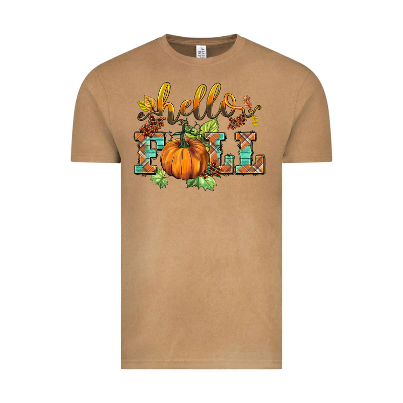 Hello Fall Pumpkin Vintage Tee by BarkalooDesign | Teevron
