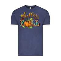 Vintage Denim hello fall pumpkin Vintage Tee - BarkalooDesign