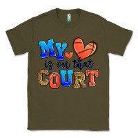 Army Green my heart is on that court basketball Classic Tee - Zillion Design Studio