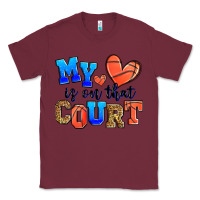 Burgundy my heart is on that court basketball Classic Tee - Zillion Design Studio