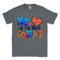 Charcoal Heather my heart is on that court basketball Classic Tee - Zillion Design Studio