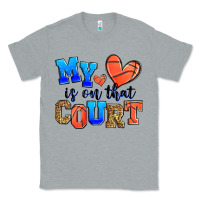 Heather Grey my heart is on that court basketball Classic Tee - Zillion Design Studio