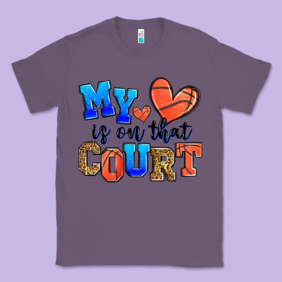 My Heart Is On That Court Basketball Classic Tee Designed By Zillion Design Studio