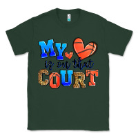 Sports Green my heart is on that court basketball Classic Tee - Zillion Design Studio