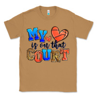 Toasted Coconut my heart is on that court basketball Classic Tee - Zillion Design Studio