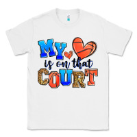 White my heart is on that court basketball Classic Tee - Zillion Design Studio