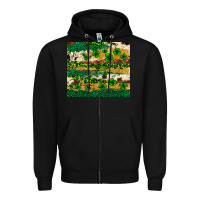 Black St. Patrick's Day leopard cowhide shamrock tumbler Zipper Hoodie - Neo Western