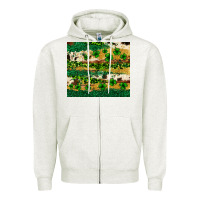 Oatmeal Heather St. Patrick's Day leopard cowhide shamrock tumbler Zipper Hoodie - Neo Western