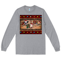 Heather Grey hohoho christmas cows Long Sleeve Tee - RanaPortraitStore