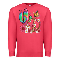 Cardinal cactus peace sign flowers and butterflys Premium Sweatshirt - Artiststas