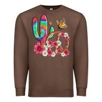 Chestnut cactus peace sign flowers and butterflys Premium Sweatshirt - Artiststas