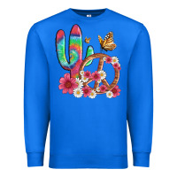 True Royal cactus peace sign flowers and butterflys Premium Sweatshirt - Artiststas