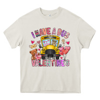 Cream i have a bus full of valentines Heavy Core Tee - CowhideDigitalArt