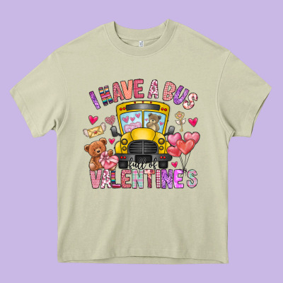 I Have A Bus Full Of Valentines Heavy Core Tee Designed By Cowhidedigitalart