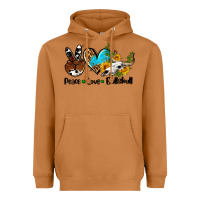 Peace Love  Bullskull Heavyweight Hoodie | Teevron
