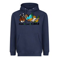 Navy peace love  bullskull Heavyweight Hoodie - AdoDesignShop